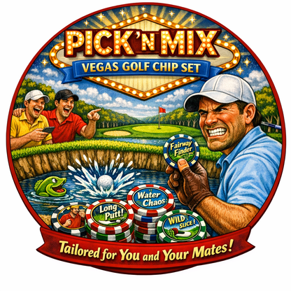 The Pick 'n Mix Vegas Poker Chip golf set - the 1st of its kind. Pick the chips you want