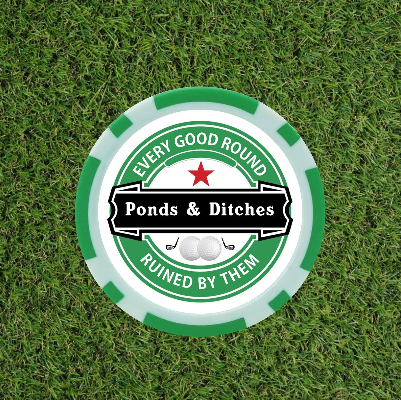 Heineken Themed Funny Golf Poker Chips
