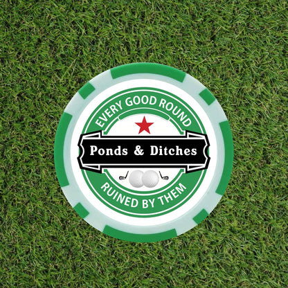 Heineken Themed Funny Golf Poker Chips