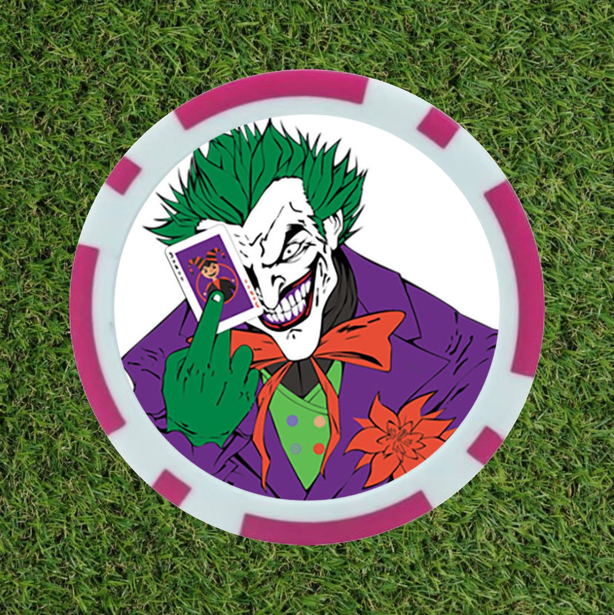 Joker Golf Ball Marker - Premium Comic Style Poker Chip Marker