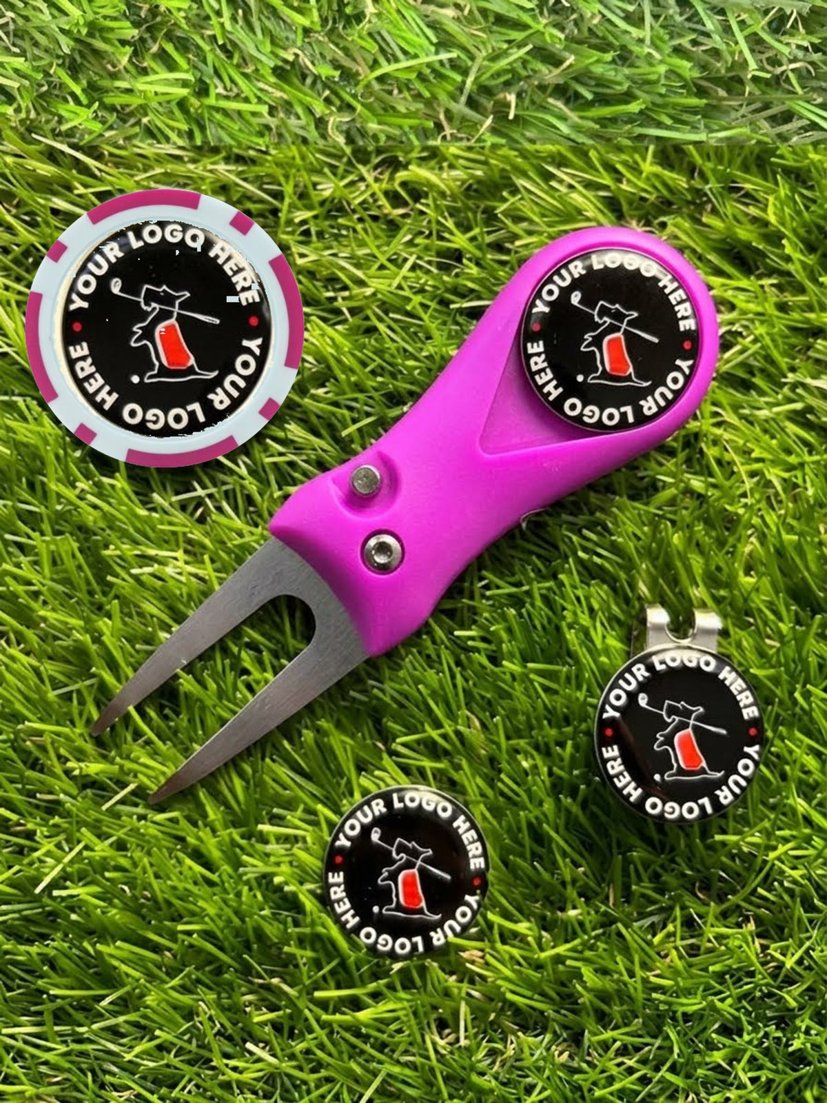 Deluxe 5-Piece Golf Gift Set - Switchblade Divot Tool, Hat Clip & Poker Chip