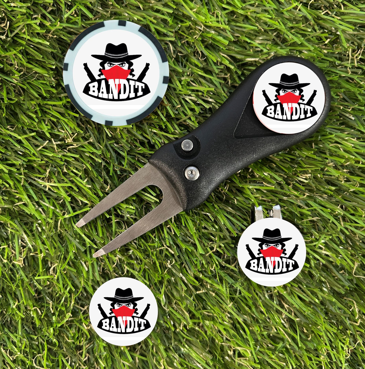 Bandit Golf Divot Tool & Resin Ball Marker Set