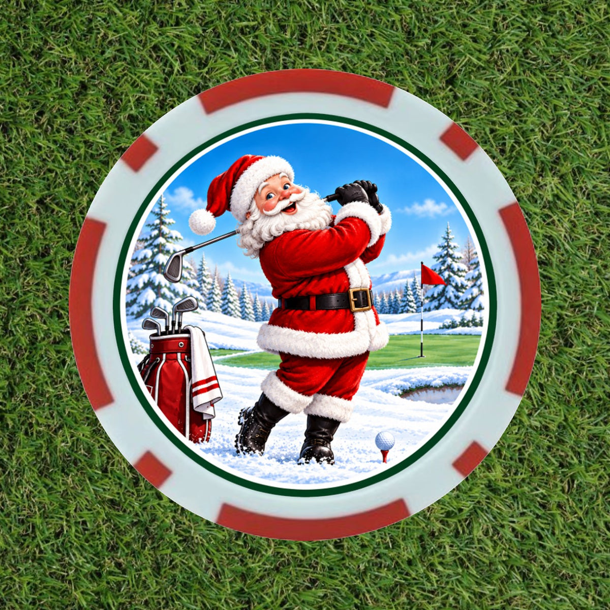 The "Santa & His Helpers" Christmas 3 Golf Poker Chip Bundle
