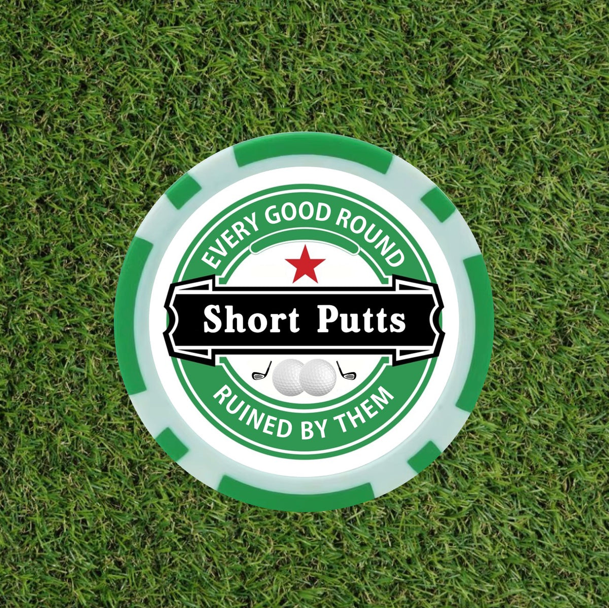 Every Good Round Ruined By Them Golf Markers - 9-Piece Heineken themed  Poker Chip Set