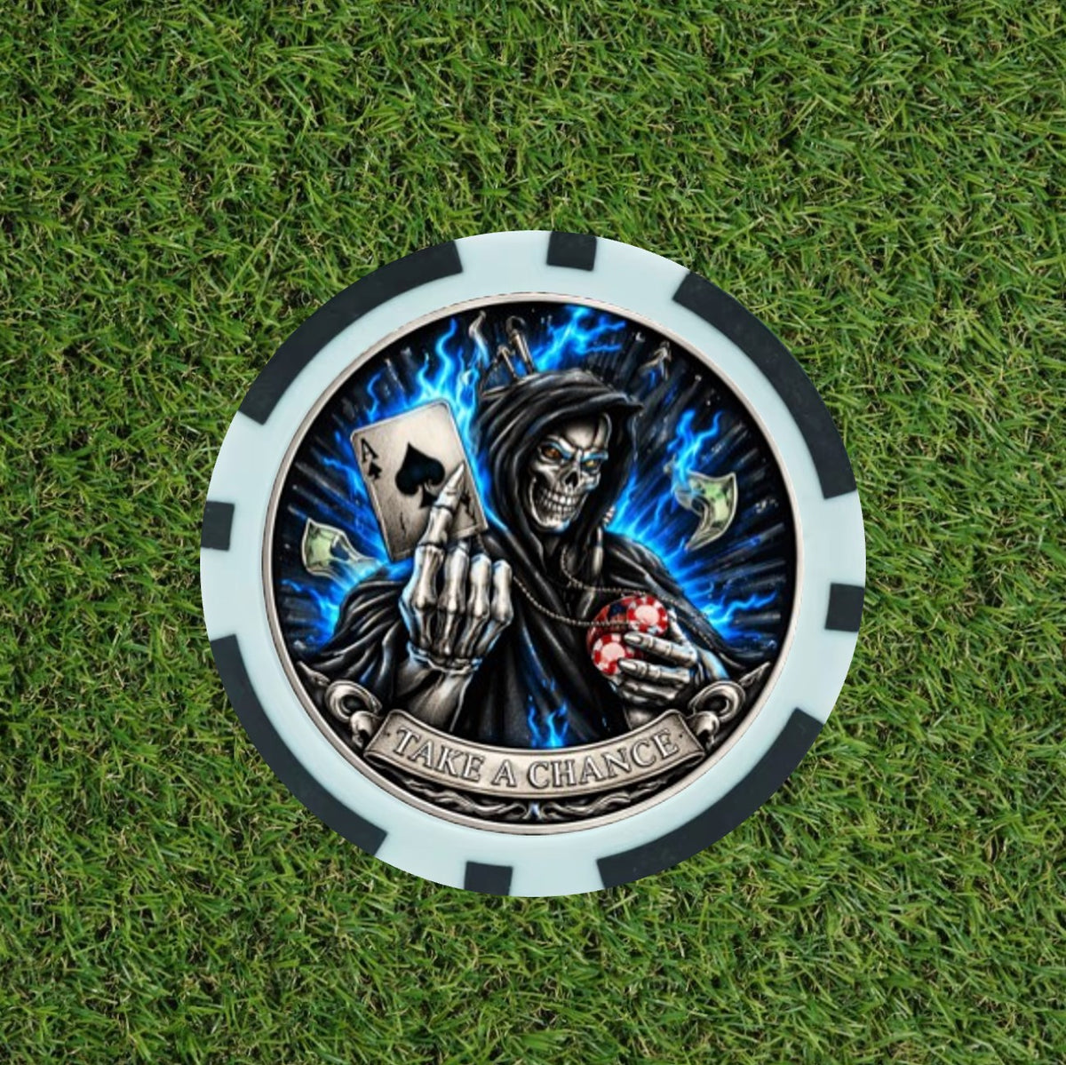 Grim Reaper "Take a Chance" Poker Chip & Golf Ball Marker