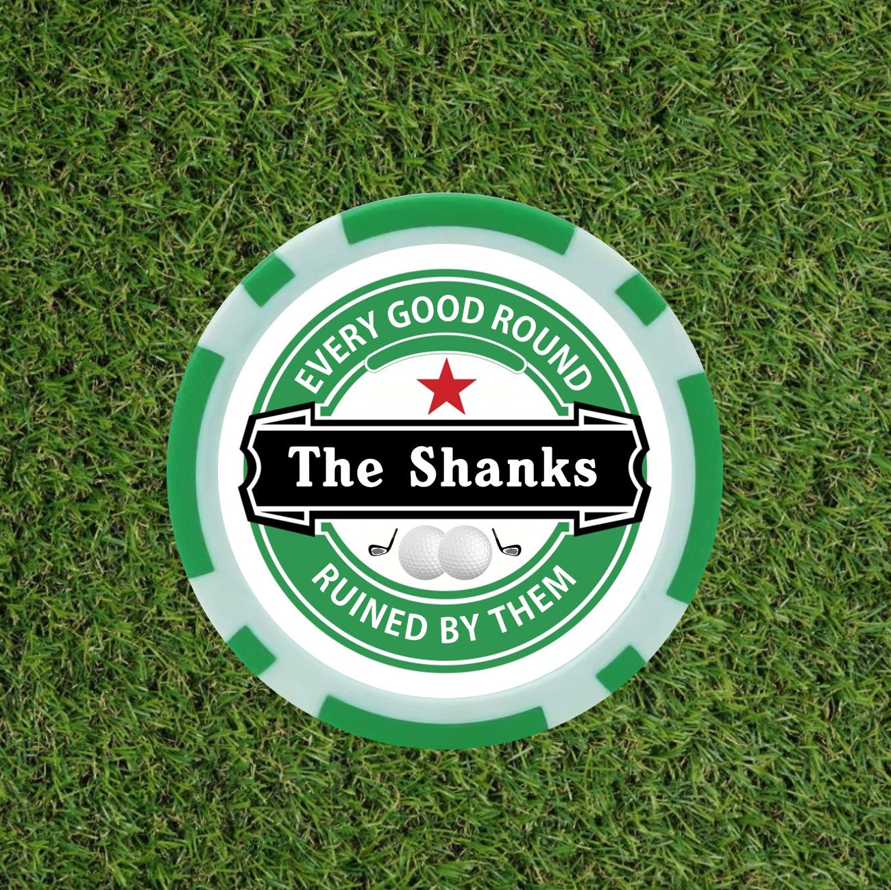 Heineken Themed Funny Golf Poker Chips