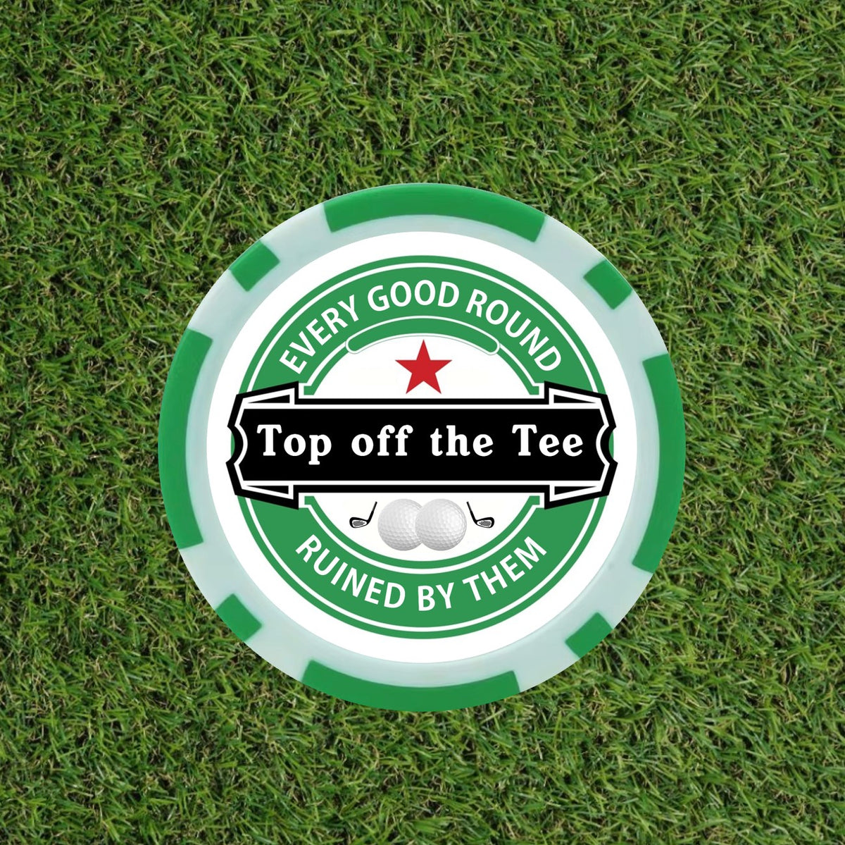 Every Good Round Ruined By Them Golf Markers - 9-Piece Heineken themed  Poker Chip Set