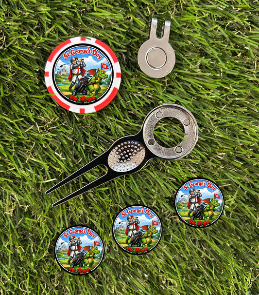 St George’s  Day Traditional metal pitchfork Combo Set with Poker Chip