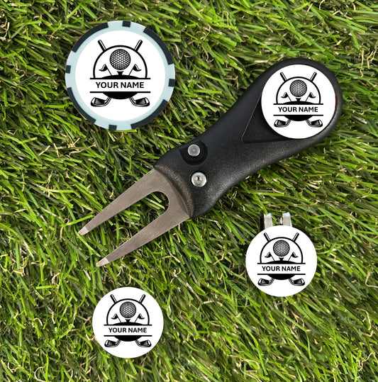 The "Personalise Your Pitch" Custom Golf Divot Tool & Marker Set