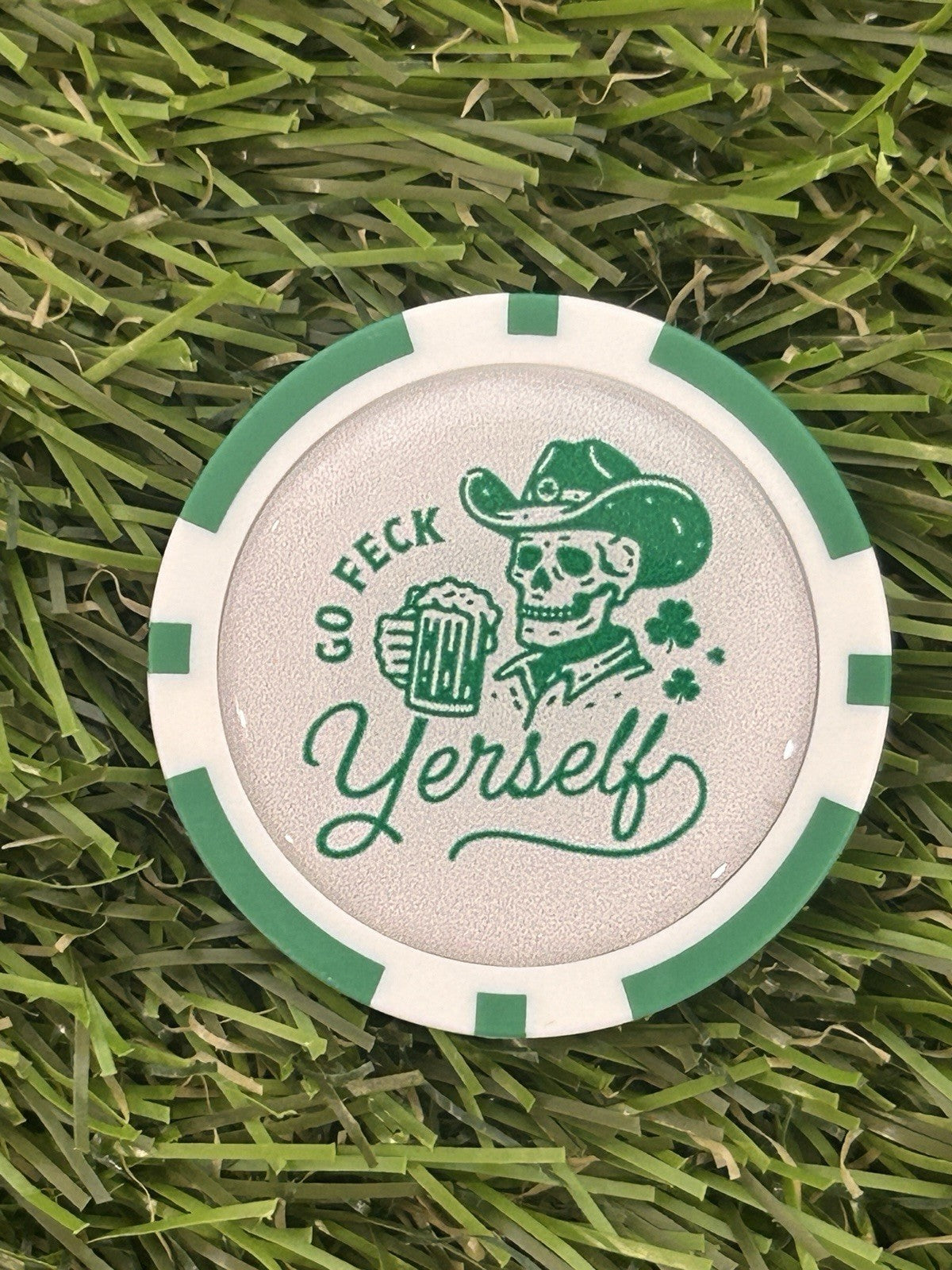 Go feck Yerself  - Magnetic Clay Poker Chip - Golf Ball Marker - Fun C